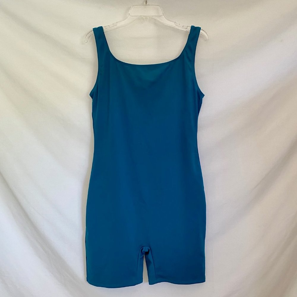 Vintage Sporti Teal Elastic Romper Swimsuit